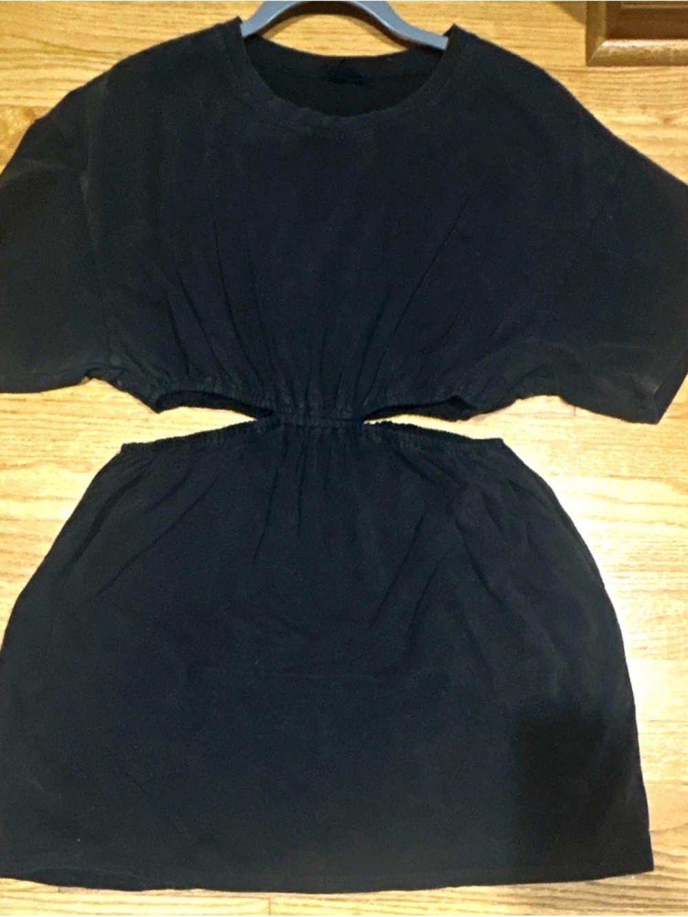 Black Side cutout Elastic-Waist Women's dress